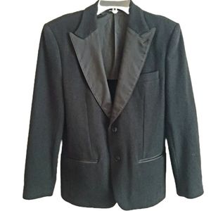 DOLCE & GABBANA ~ Virgin Wool Single Breasted Blazer Black Melton Finish 46